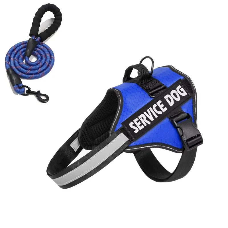 Reflective Adjustable Dog Chest Harness & Walking Lead for Large Dogs