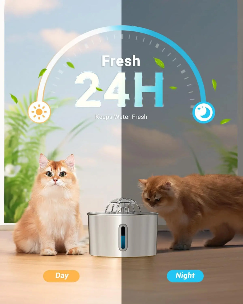 2.2L Stainless Steel Smart Pet Water Fountain