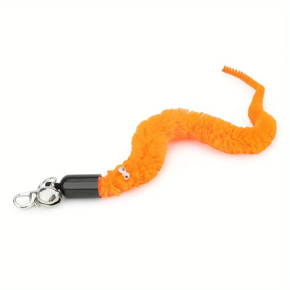 10-Pack Plush Worm Replacement Heads for Cat Wand Toys