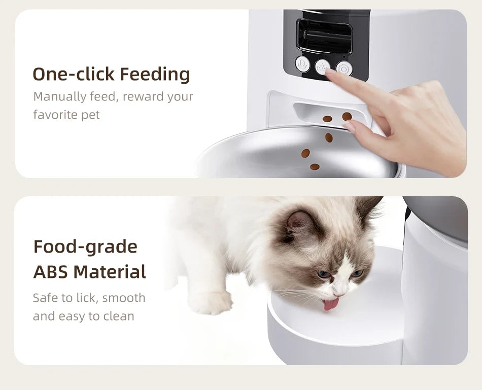 Smart Automatic Pet Feeder with 1080P HD Camera & Wi-Fi Control