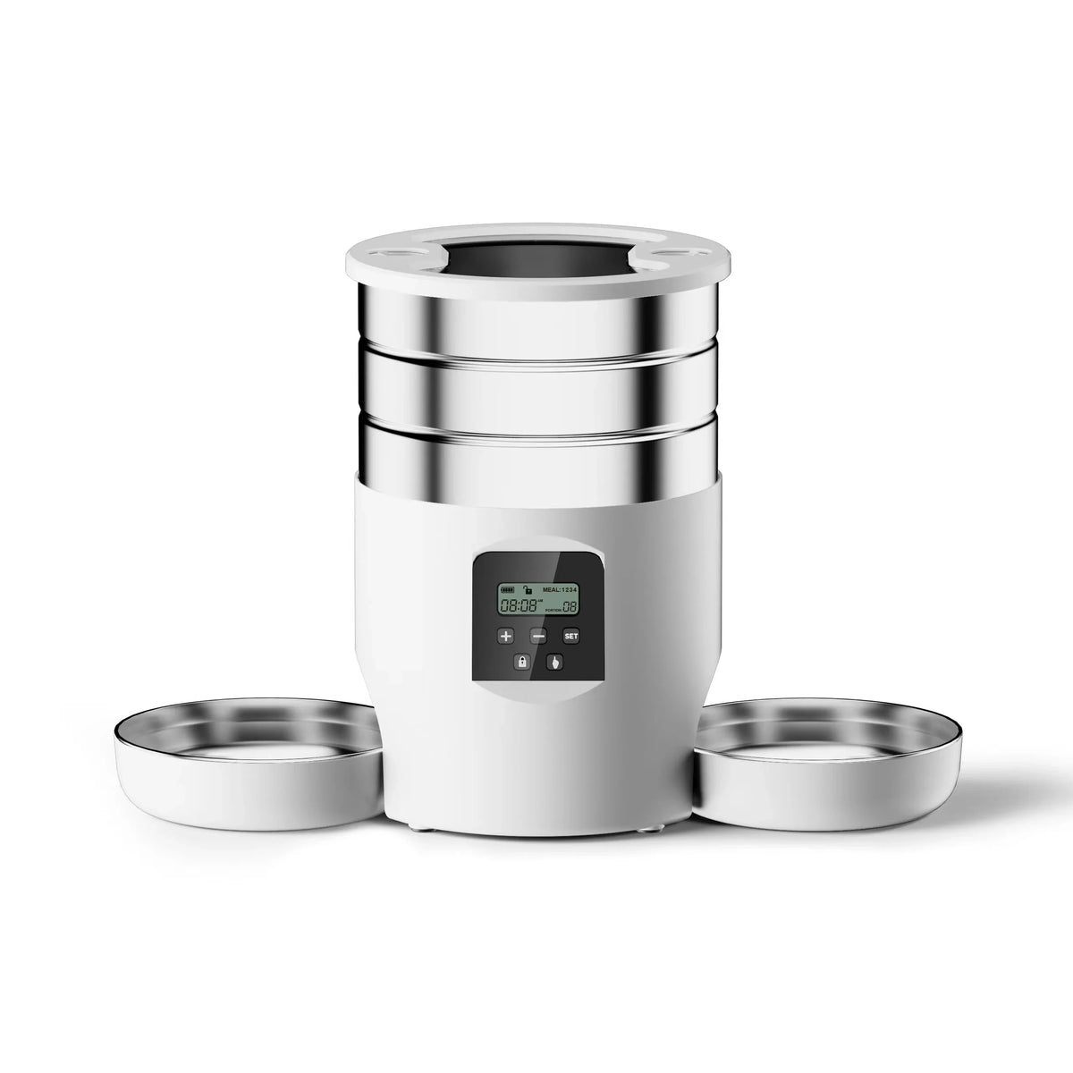 4.5L Smart WiFi Pet Feeder with Dual Stainless Steel Bowls - Automatic Food Dispenser for Cats & Dogs
