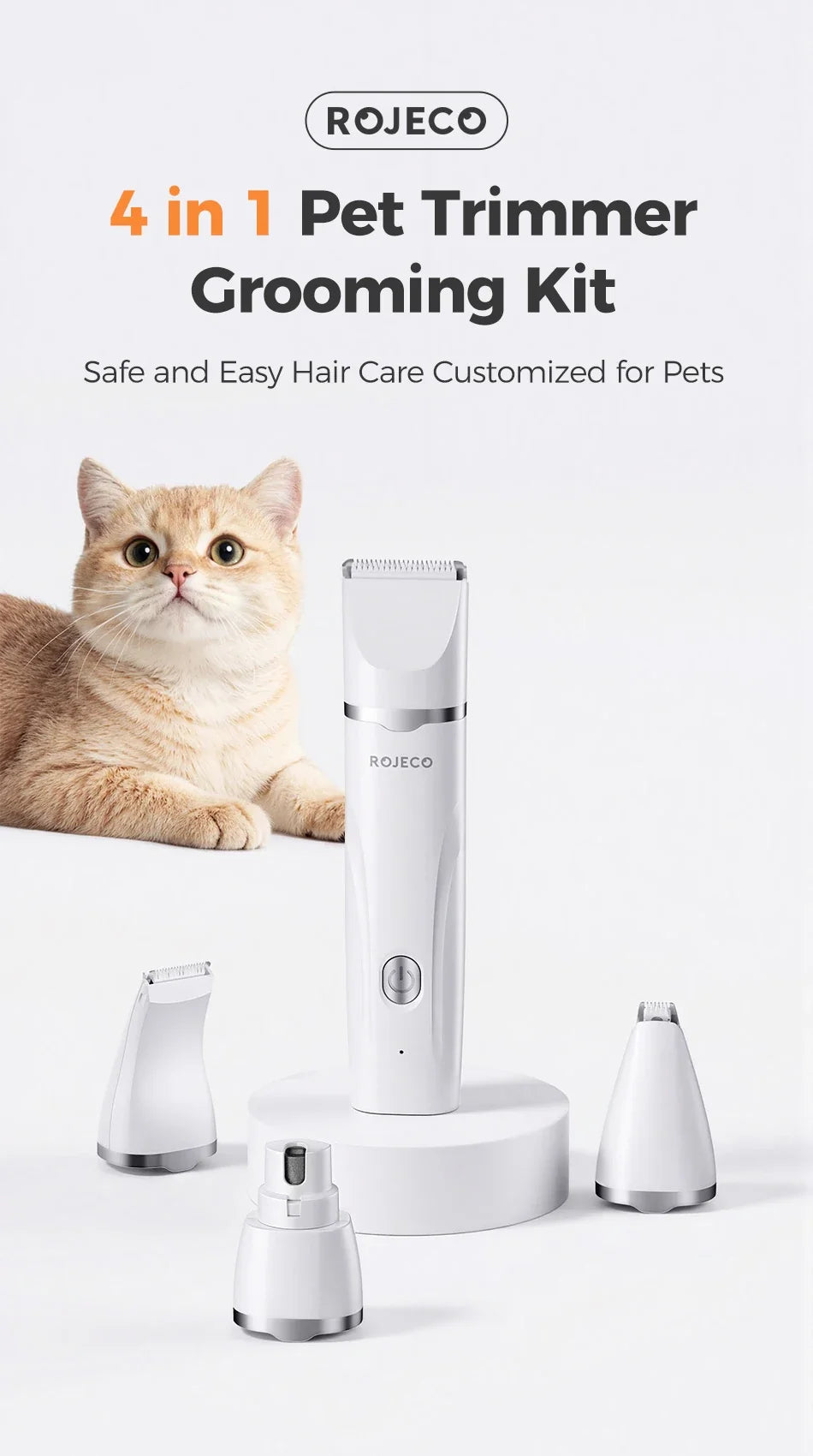 4-in-1 Electric Pet Grooming Kit for Dogs & Cats