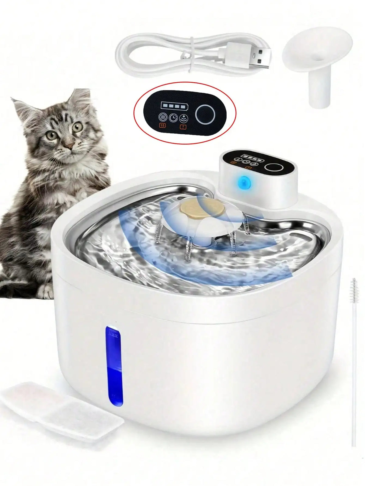 Cordless Automatic Pet Water Fountain — 2.6L with Sensor Dispensing