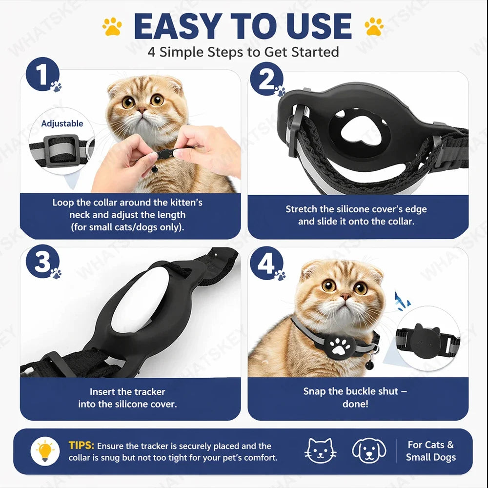 Google Find My Device Pet Collar Tracker for Cats & Dogs — Android Compatible