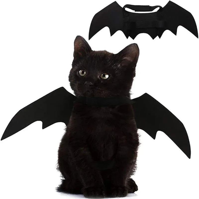 Halloween Bat Wings Costume for Dogs & Cats — Collar Lead & Cosplay Dress-Up Accessories