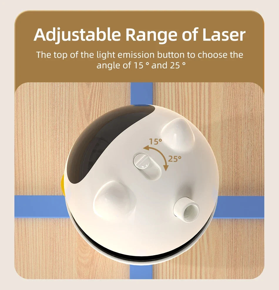 3-in-1 Smart Cat Toy with 360° Laser & 3 Replacement Feather Teasers