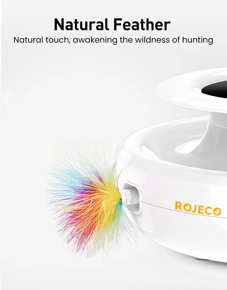 2-in-1 Automatic Cat Toy - Smart Feather & Ball Set with 5 Interactive Modes