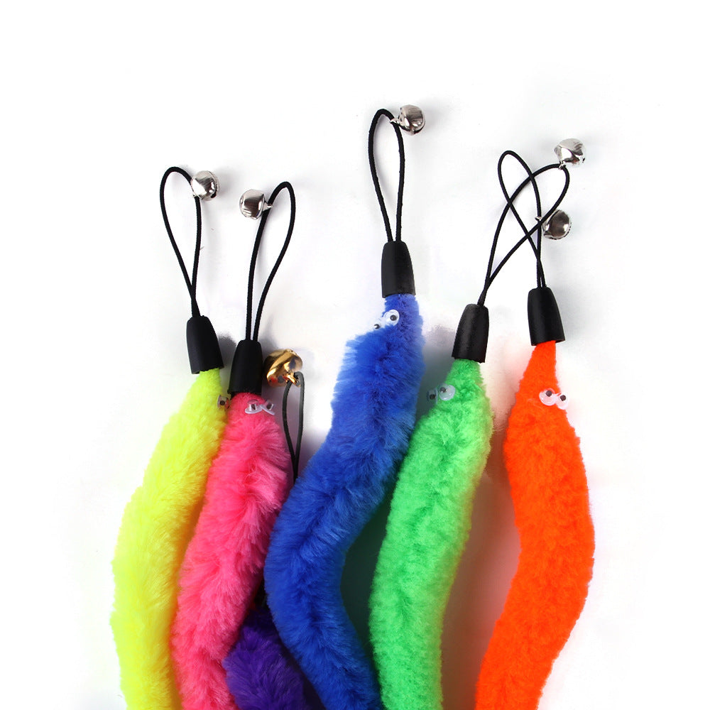 Interactive Cat Wand Toy - Feather and Bell Teaser Stick for Kittens