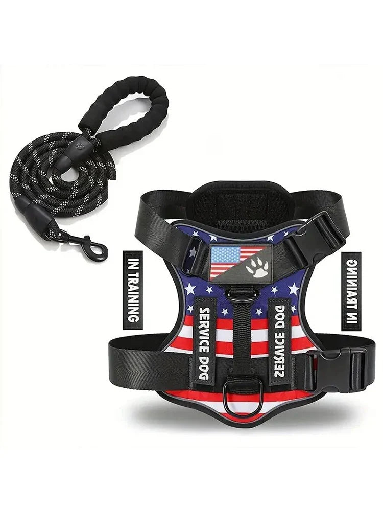 Escape-Proof No-Pull Dog Harness & Lead Set with Reflective Strips