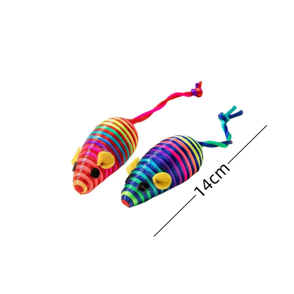 Plush Mouse Toy Set for Cats - Interactive Feather Toys