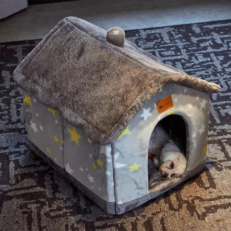Cosy Pet Basket Bed for Dogs and Cats - Soft Fluffy Cushion