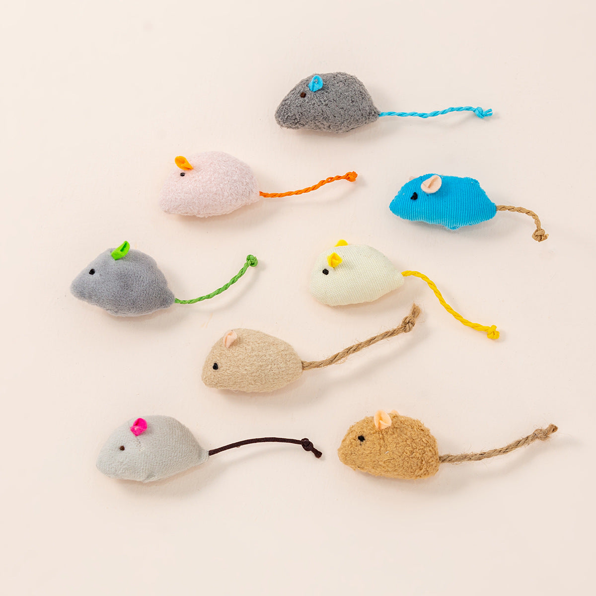Plush Mouse Toy Set for Cats - Interactive Feather Toys