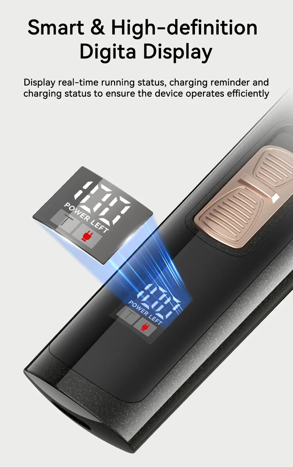 Electric Pet Clipper with Front Light — Rechargeable Adjustable Trimmer for Dog & Cat Claws, Ears & Hair