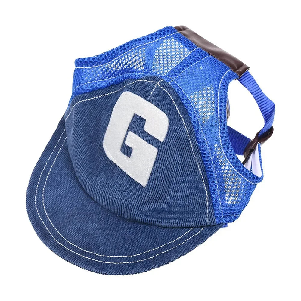 Dog Baseball Cap with Ear Holes - Adjustable Sunscreen Hat for Small and Large Dogs