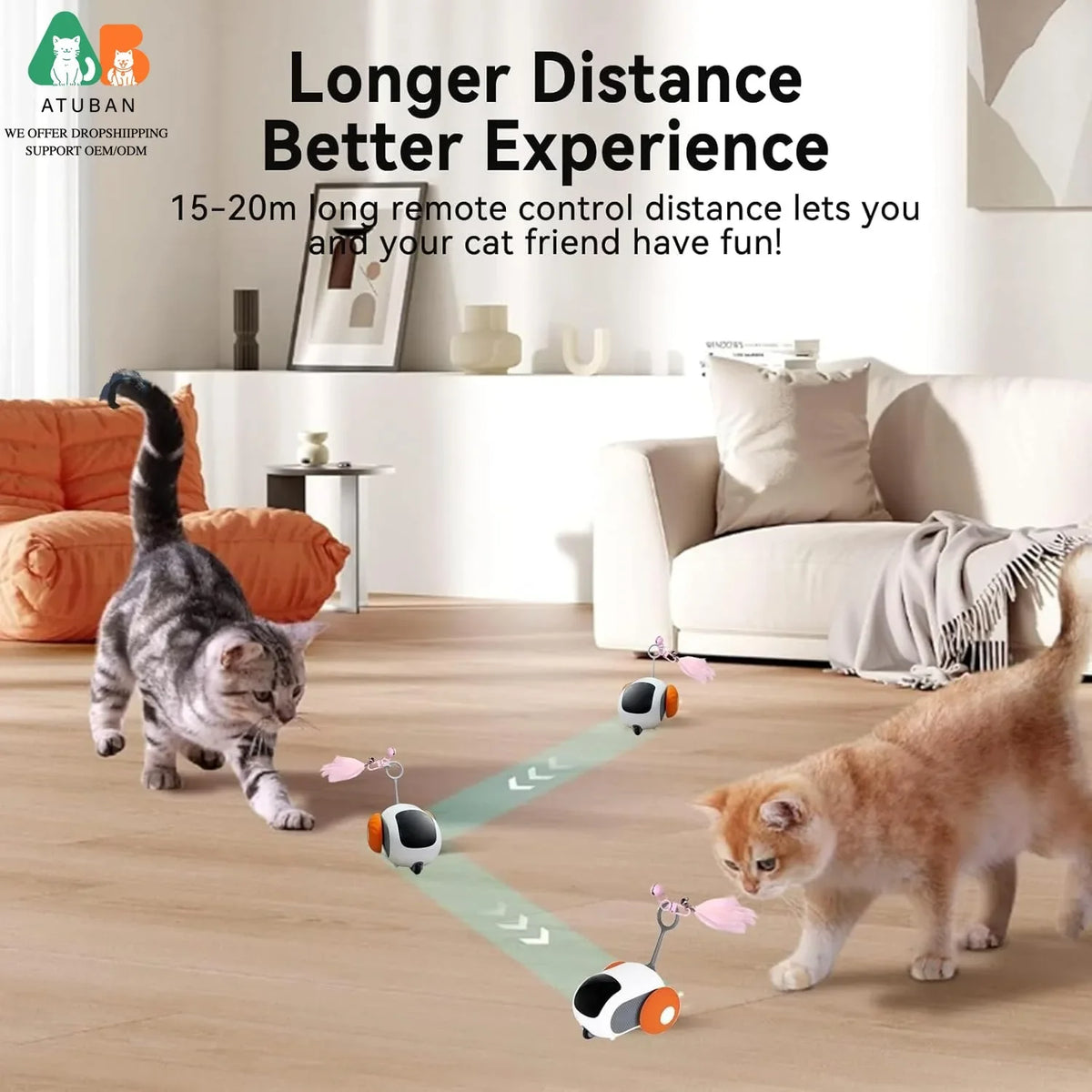 Remote Control Cat Toy with Smart Mode & Obstacle Avoidance — USB Rechargeable