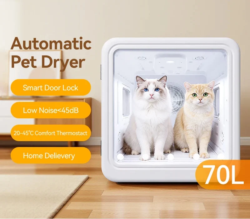 70L Smart Pet Dryer Box with 360° Drying & Auto Temperature Control