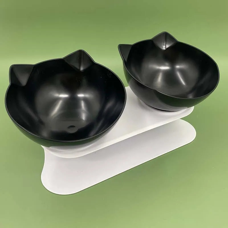 Double Pet Bowl with Non-Slip Stand