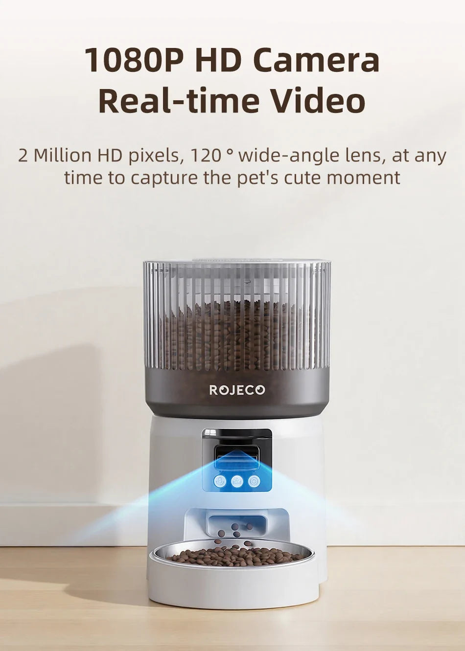 Smart Automatic Pet Feeder with 1080P HD Camera & Wi-Fi Control