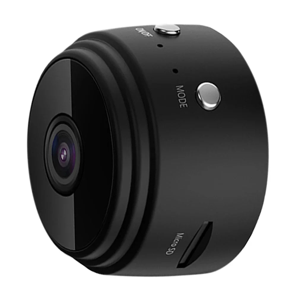 1080P WiFi Mini Security Camera with Night Vision & Magnetic Mount — Black