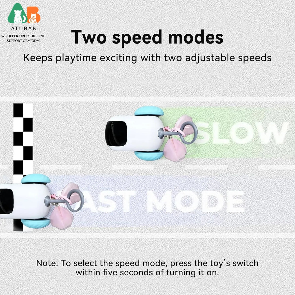 Remote Control Cat Toy with Smart Mode & Obstacle Avoidance — USB Rechargeable