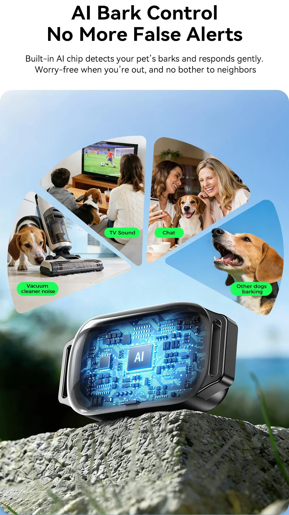 1000m Remote Dog Training Collar with Vibration & Bark Control