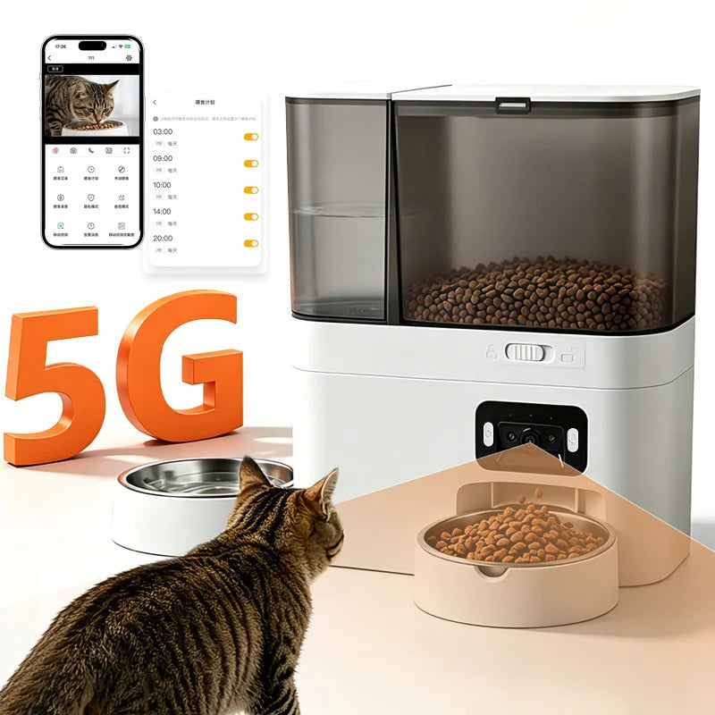 Smart All-in-One Pet Feeder & Water Dispenser with HD Camera & WiFi App Control