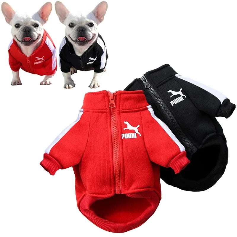 Dog Baseball Jacket | Autumn Winter Sweatshirt Coat for Small & Medium Dogs