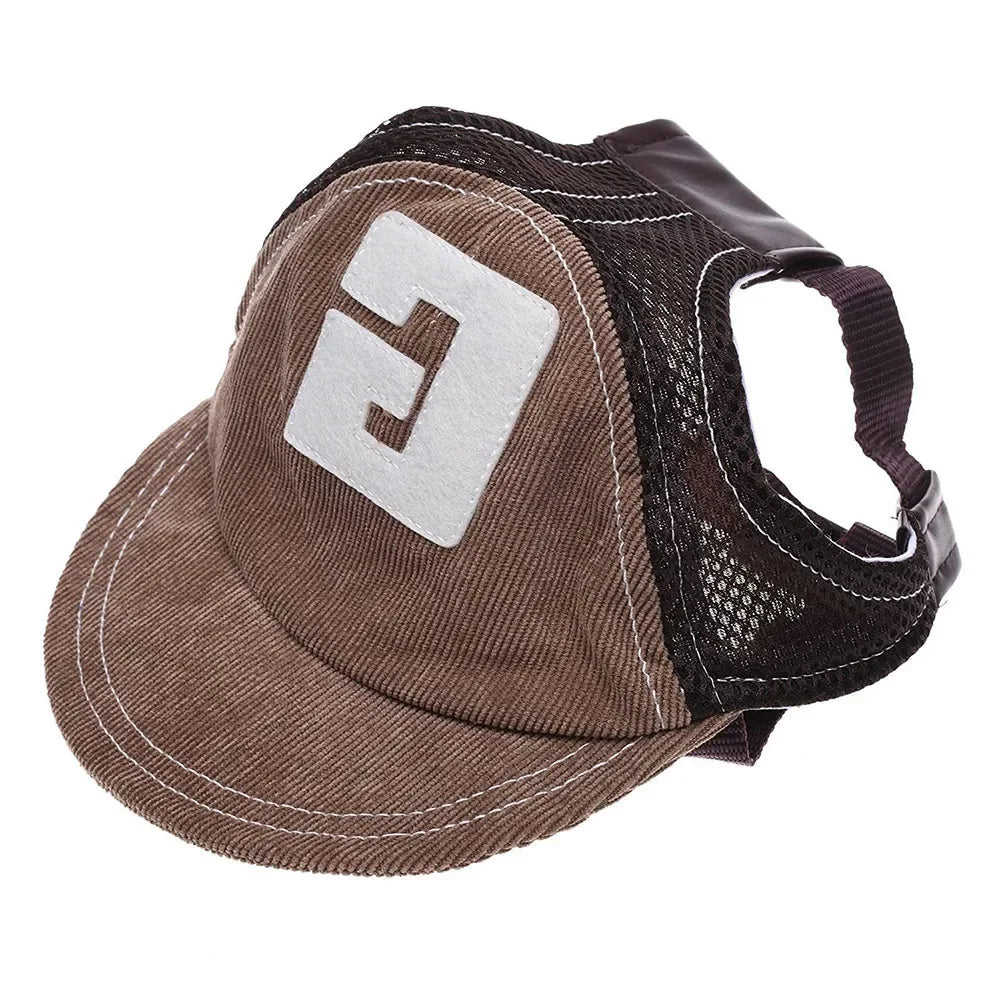 Dog Baseball Cap with Ear Holes - Adjustable Sunscreen Hat for Small and Large Dogs