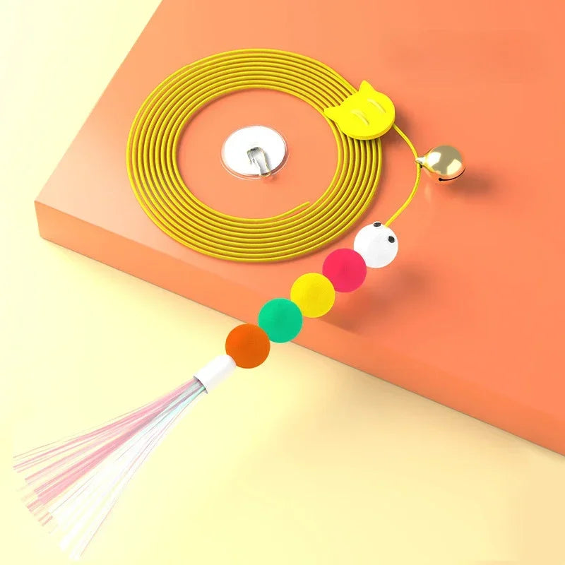 Cat Elastic Rope Toy with Bell and Door Hanger