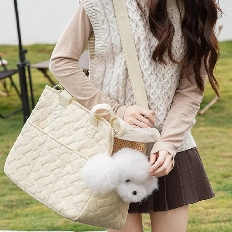 Portable Pet Carrier Tote Bag for Small Dogs & Cats — Breathable Mesh Handbag for Travel & Outdoor Use