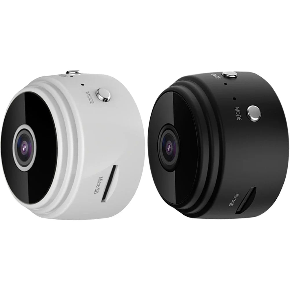 1080P WiFi Mini Security Camera with Night Vision & Magnetic Mount — Black