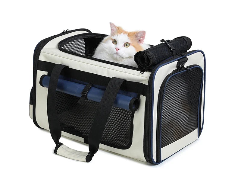 Airline Approved Collapsible Soft-Sided Pet Carrier — Travel Cat & Dog Carrying Case