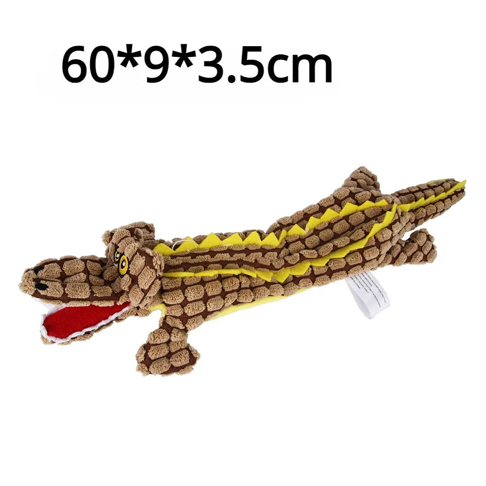 Corduroy Animal Squeaky Dog Toy - Bite Resistant