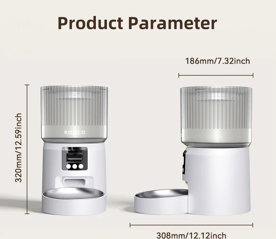 Smart Automatic Pet Feeder with 1080P HD Camera & Wi-Fi Control