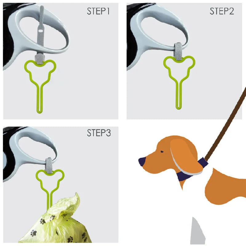 Hands-Free Dog Poop Bag Dispenser with Clip