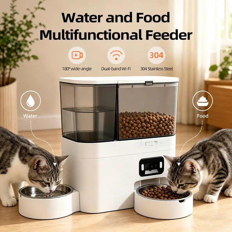 5L+3L Smart Automatic Pet Feeder with Camera & Water Dispenser
