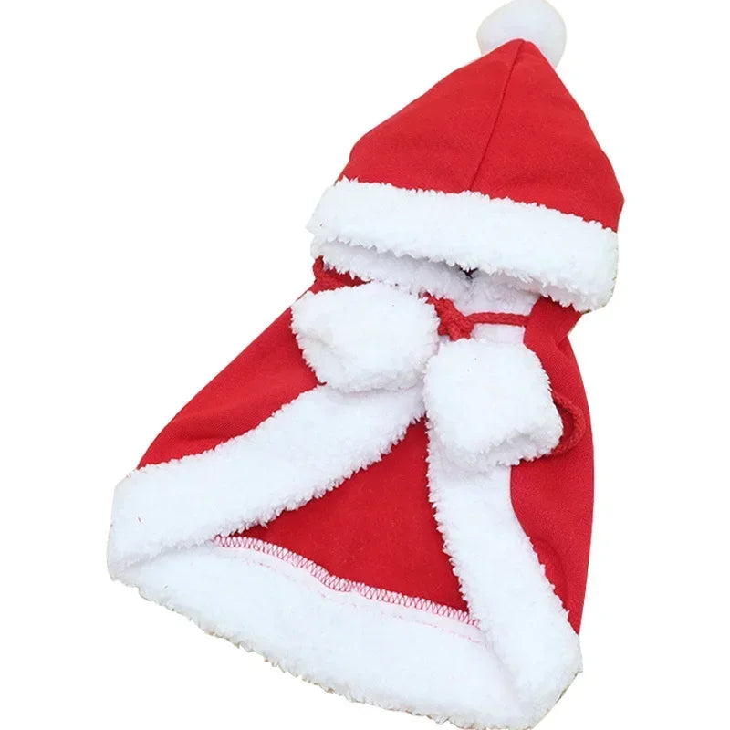 Dog Winter Hooded Cloak - Warm Little Red Riding Hood Cape for Small Dogs and Cats