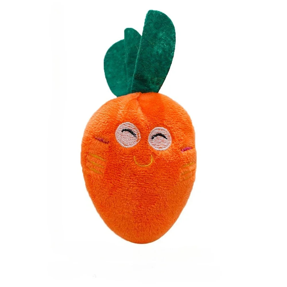 Plush Carrot Squeaky Toy for Cats & Small Dogs