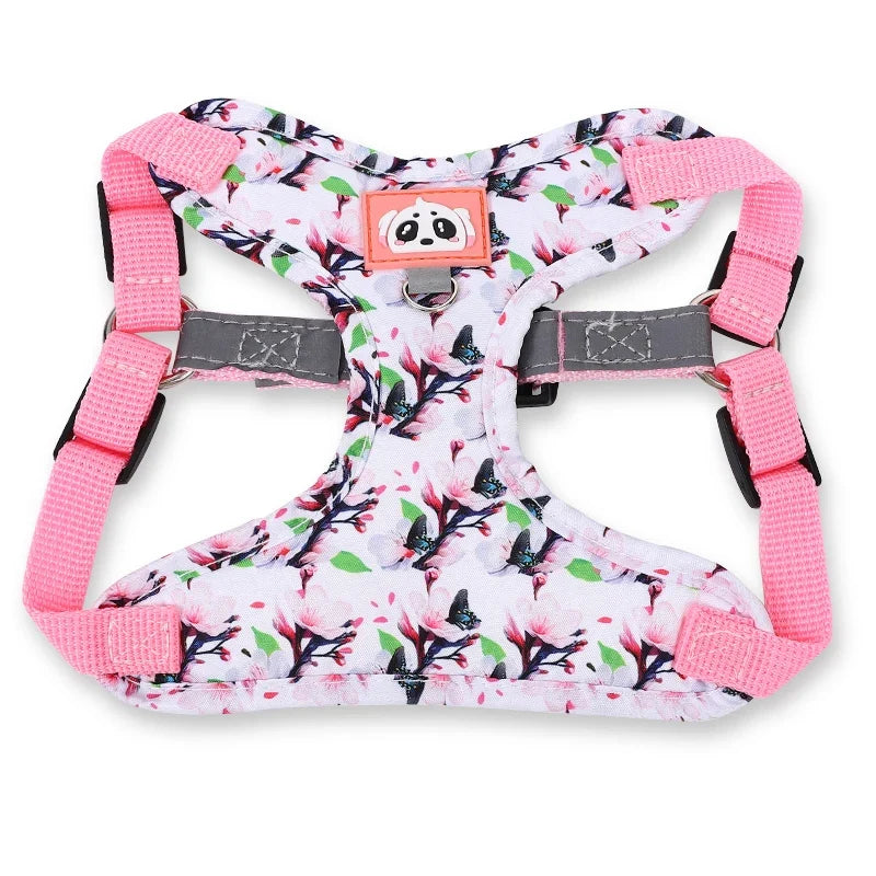 Adjustable Dog Harness & Leash Set with Reflective Strips