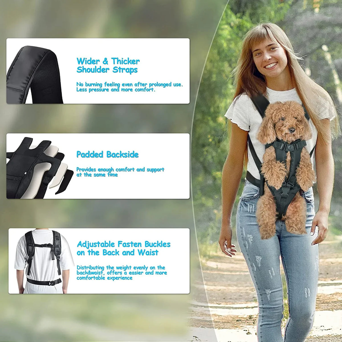 Front-Facing Pet Carrier Backpack for Dogs & Cats