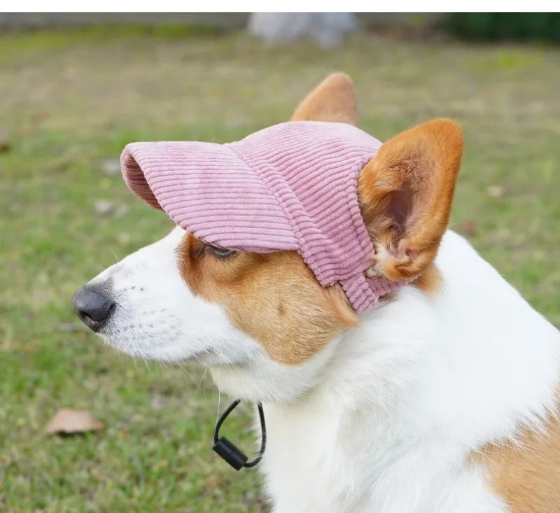 Pet Baseball Cap with Ear Holes | Adjustable Summer Sport Hat for Dogs & Cats