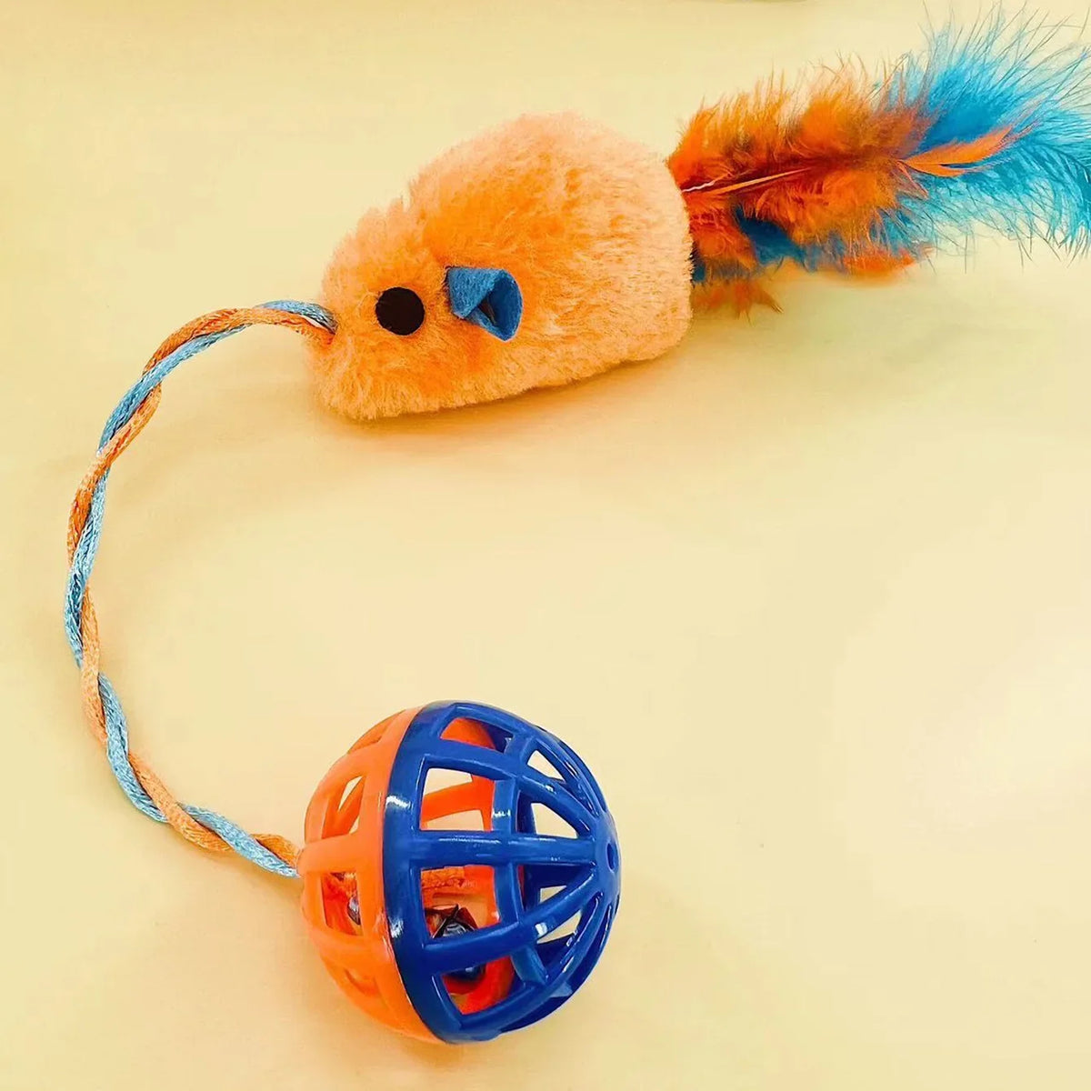 Plush Mouse & Bell Ball Interactive Cat Toy Set