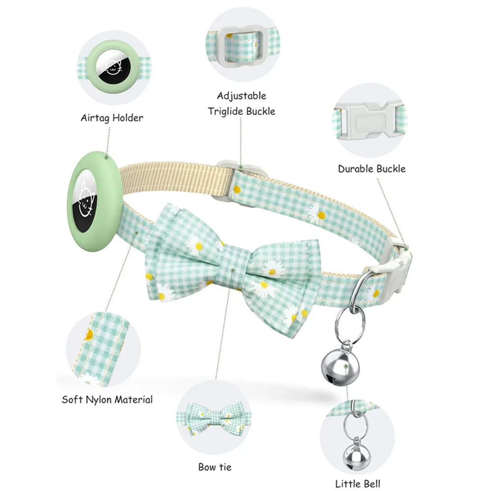 Breakaway Cat Collar with AirTag Holder & Bell