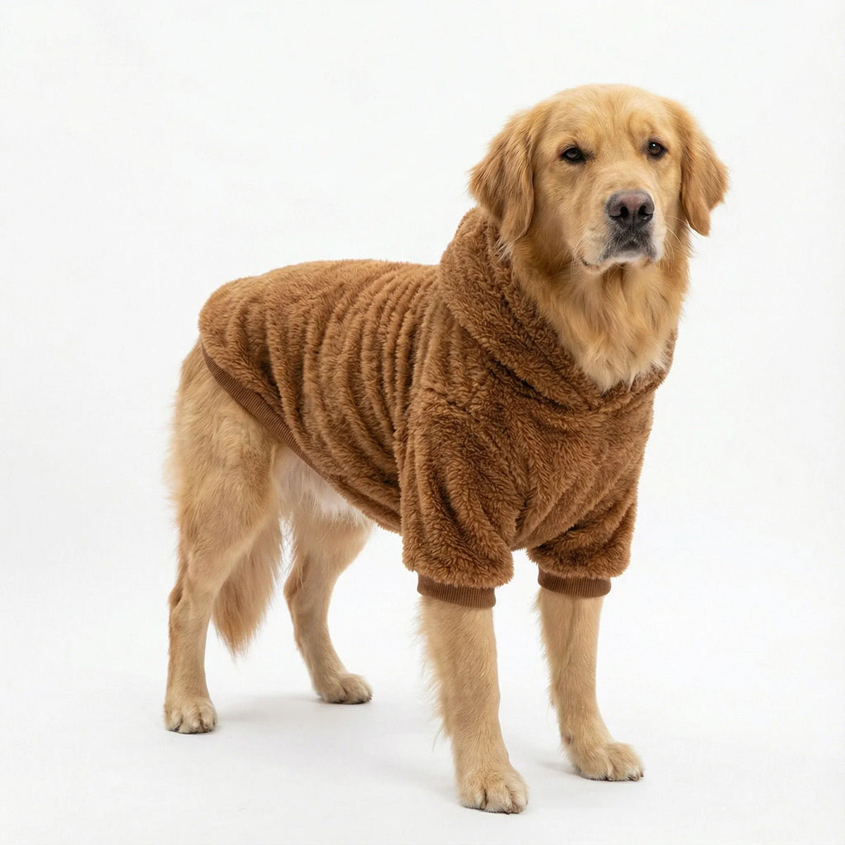 Plush Fleece Dog Hoodie | Soft Warm Winter Outdoor Coat for Medium & Large Dogs