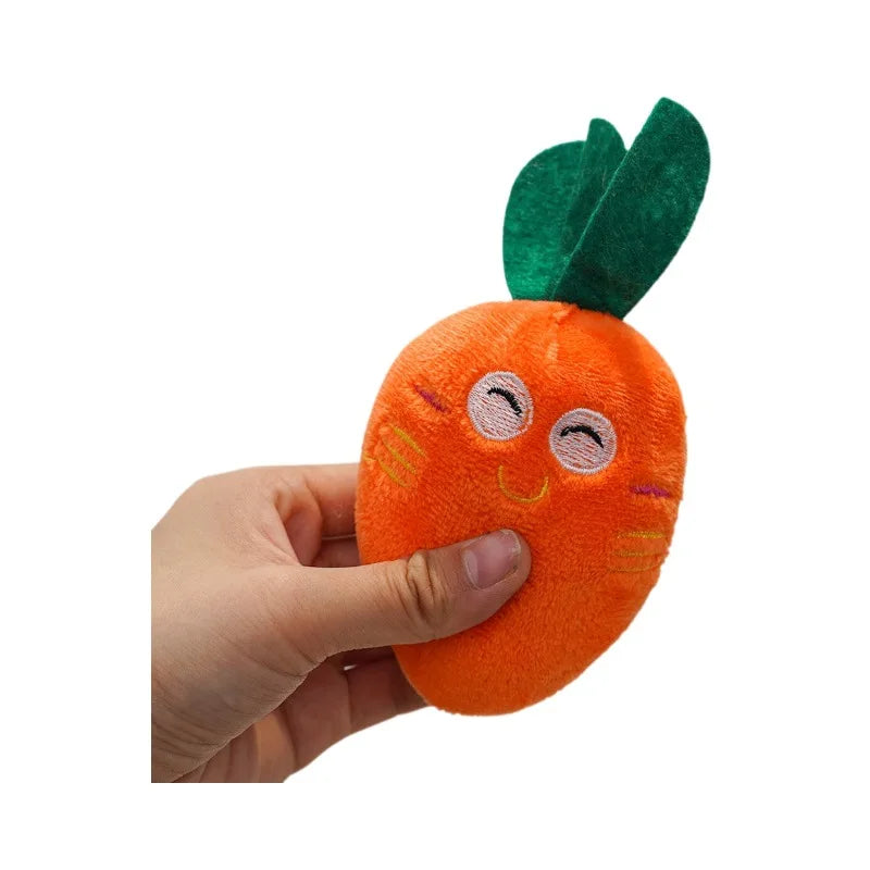 Plush Carrot Squeaky Toy for Cats & Small Dogs