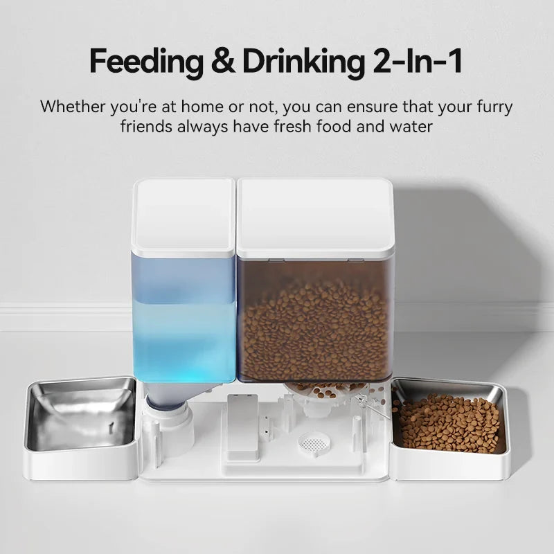 2-in-1 Automatic Pet Feeder & Water Fountain — 8.5L WiFi Smart Dispenser for Cats & Dogs