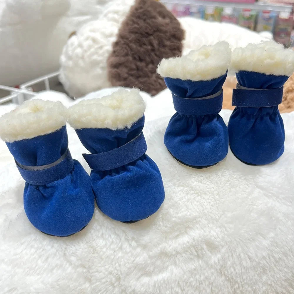Winter Anti-Slip Dog Boots | Set of 4 for Small & Medium Dogs & Cats