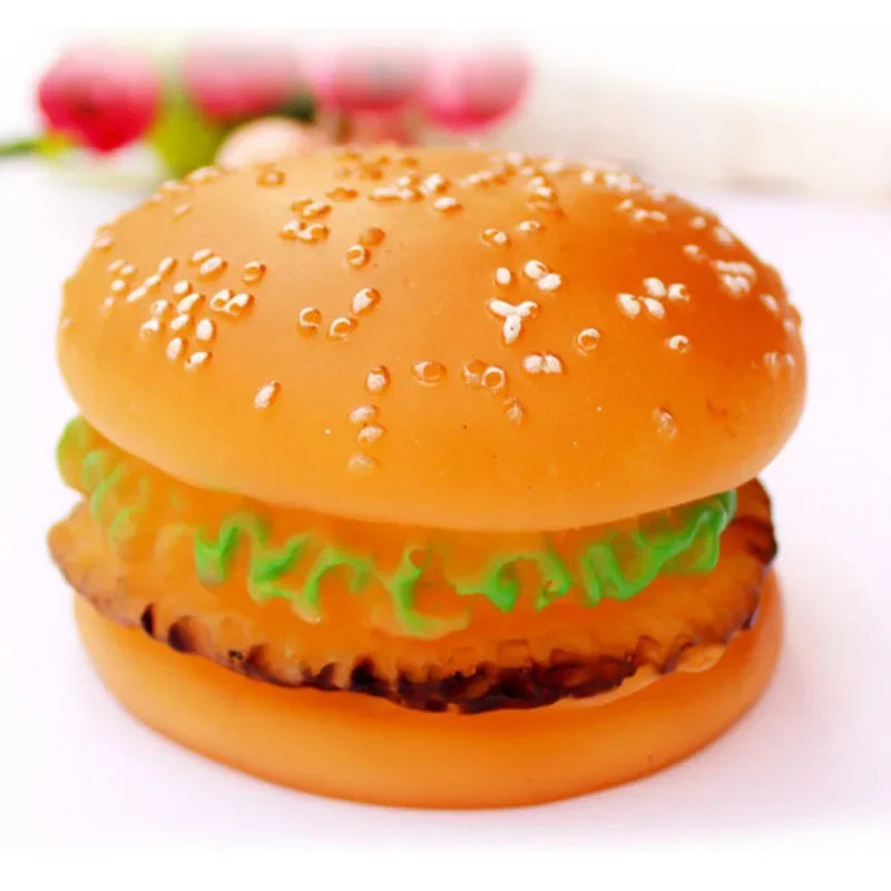 Hamburger Squeaky Dog Toy