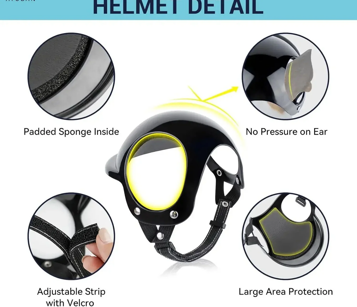 Dog Motorcycle Helmet & Goggles Set - Adjustable Safety Gear for Small Dogs