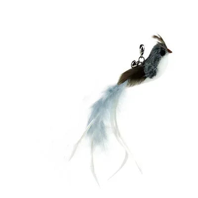 Interactive Bird Feather Wand Cat Toy with Bell - Teaser Stick for Kittens